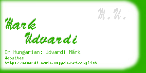 mark udvardi business card